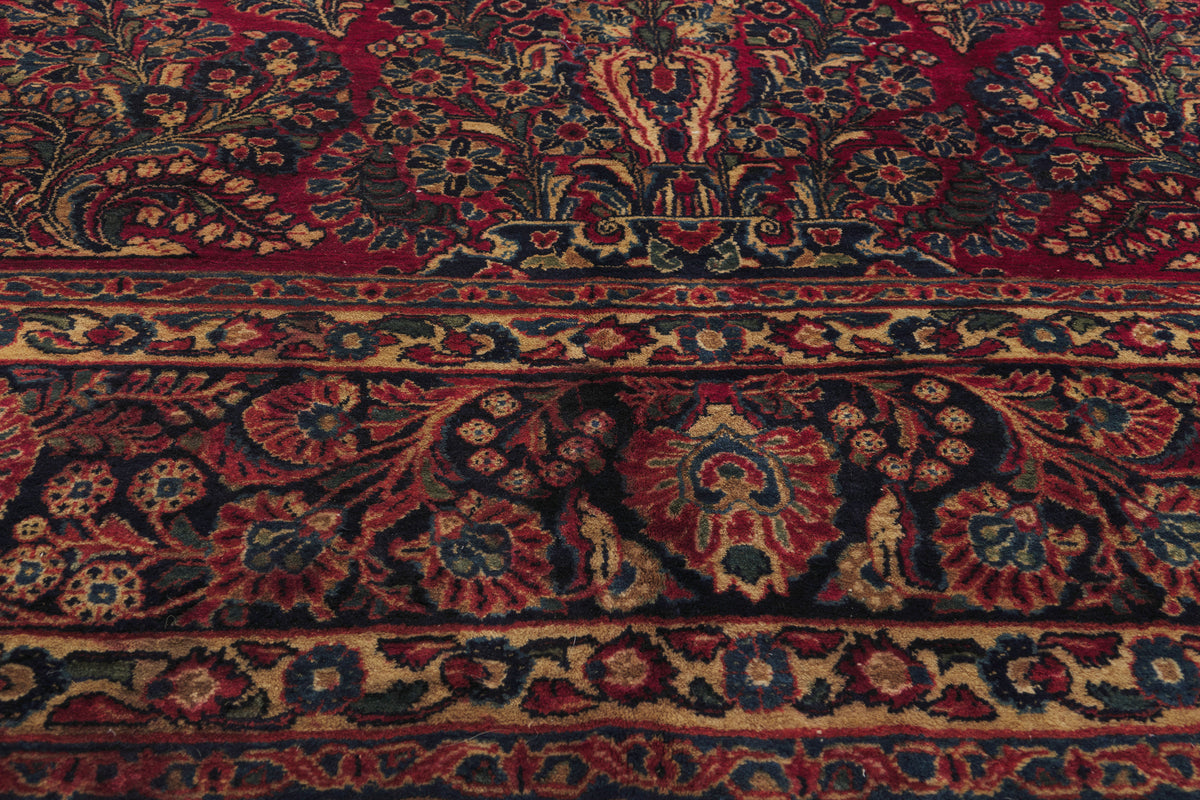 9 x 17 - Red Antique Persian Sarouk Rug - 79906