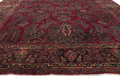 9 x 17 - Red Antique Persian Sarouk Rug - 79906