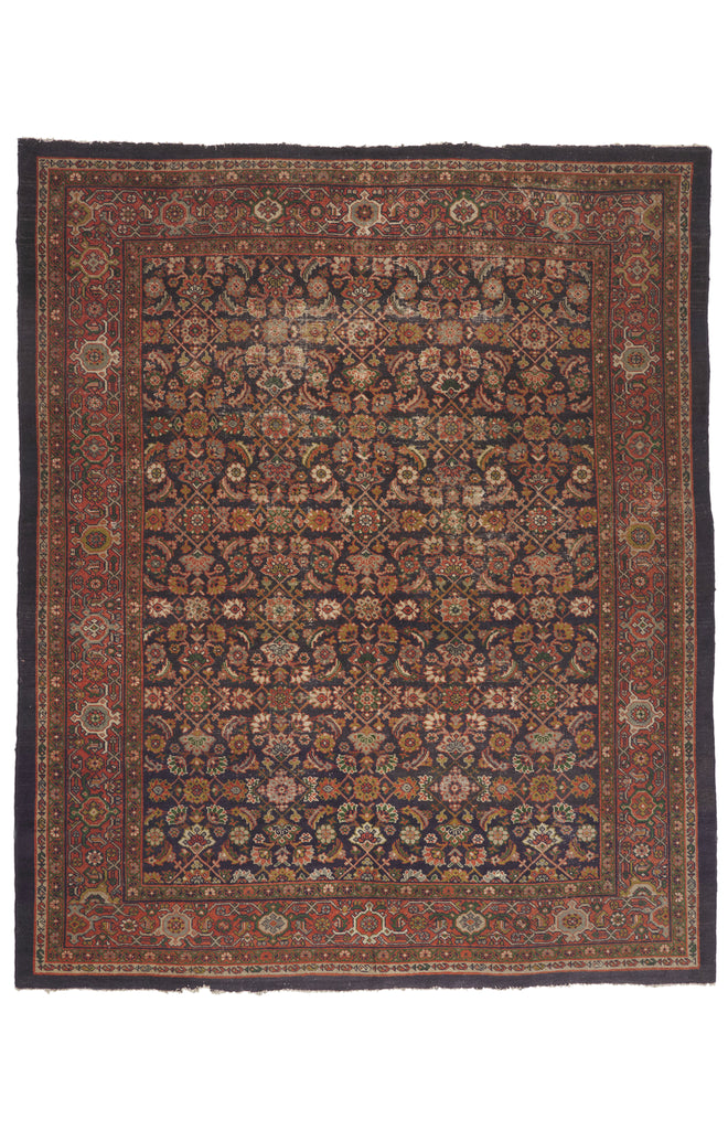 8 x 10 - Navy Blue Antique Persian Sultanabad Rug - 79907