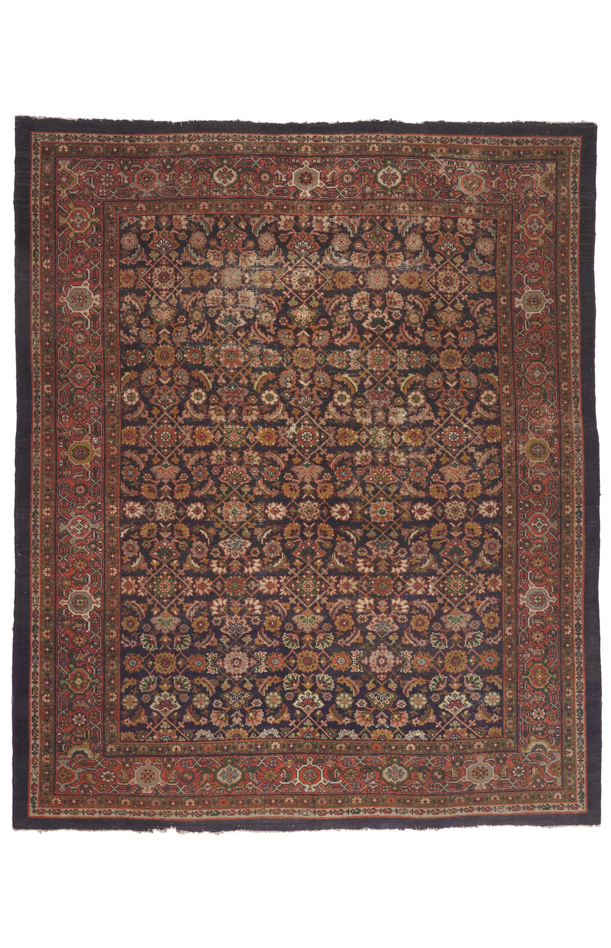 8 x 10 - Navy Blue Antique Persian Sultanabad Rug - 79907