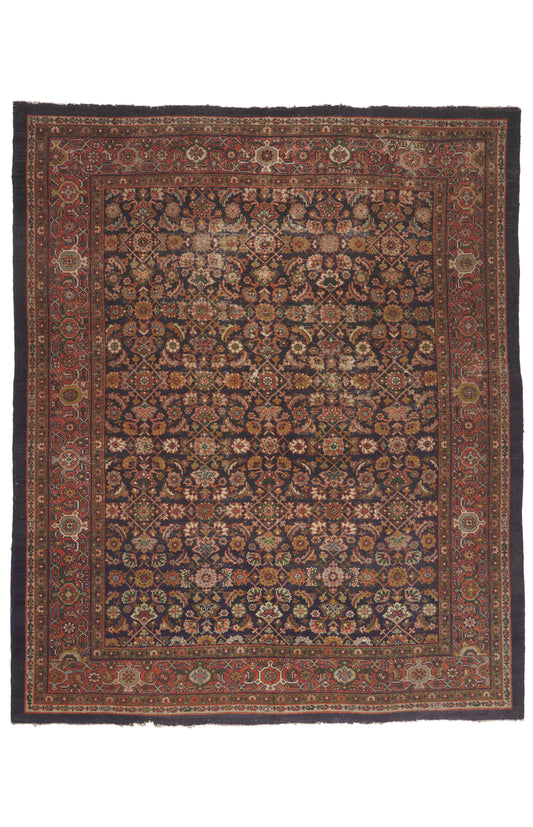 8 x 10 - Navy Blue Antique Persian Sultanabad Rug - 79907