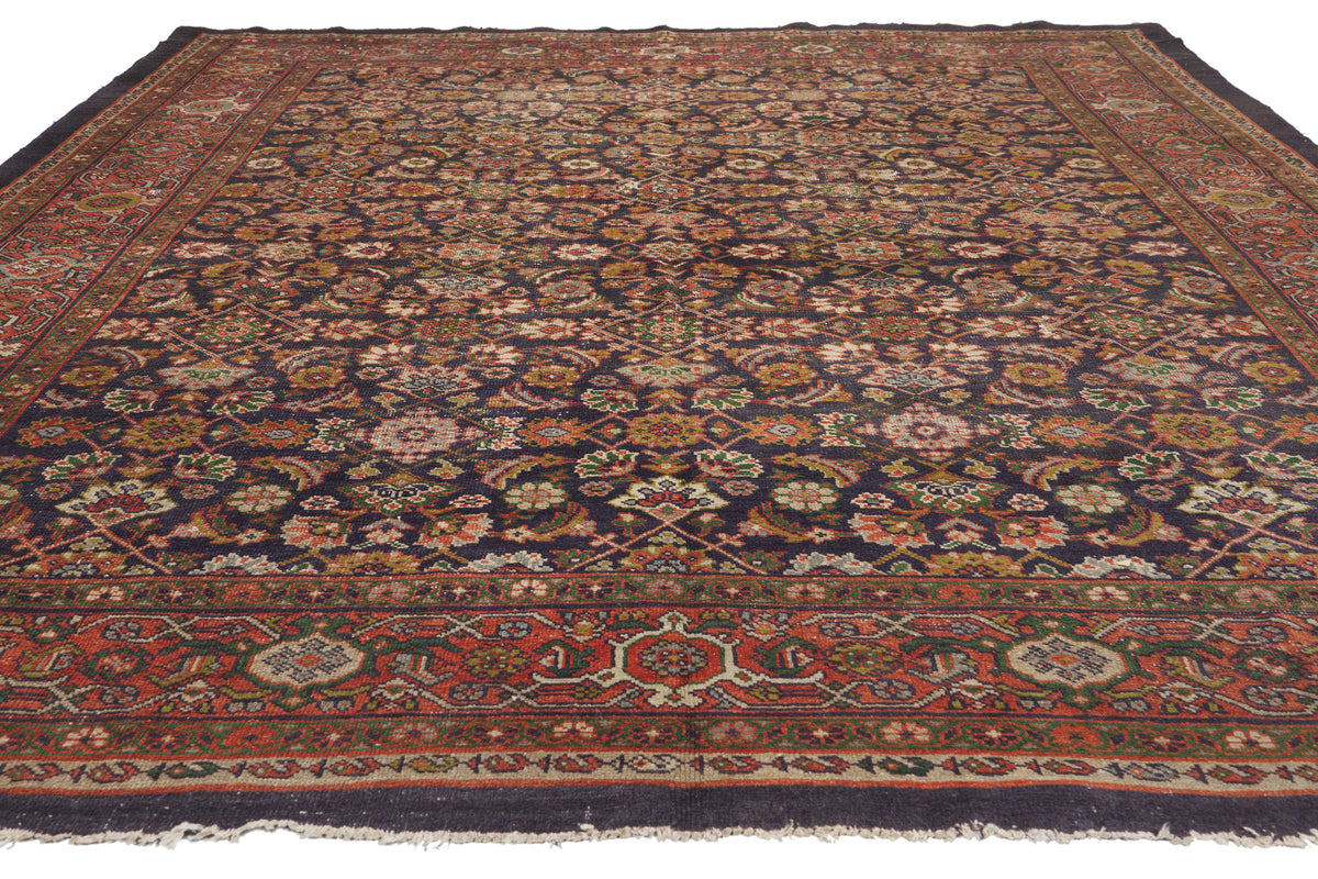 8 x 10 - Navy Blue Antique Persian Sultanabad Rug - 79907