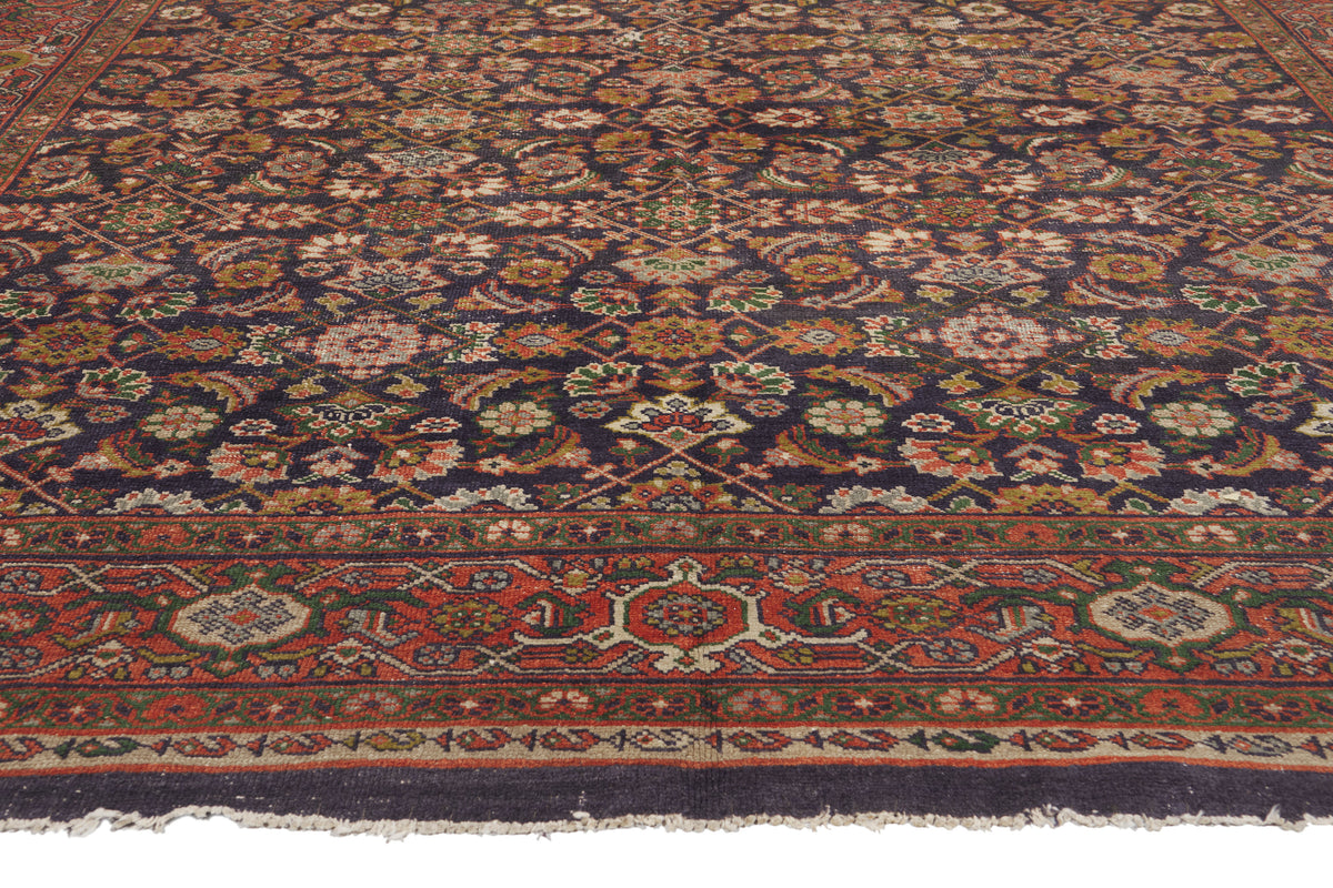 8 x 10 - Navy Blue Antique Persian Sultanabad Rug - 79907