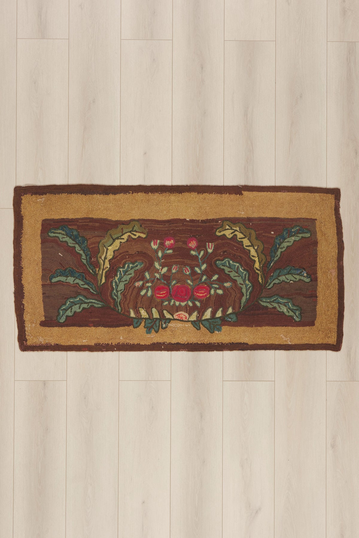 3 x 5 - Brown Antique American Hooked Rug - 79908