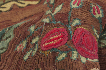 3 x 5 - Brown Antique American Hooked Rug - 79908