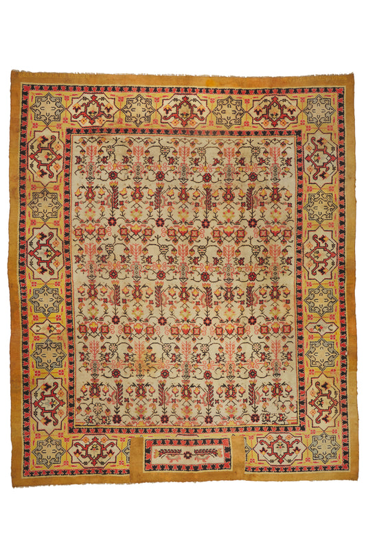 14 x 16 - Ivory Antique Romanian Transylvanian Rug - 79909