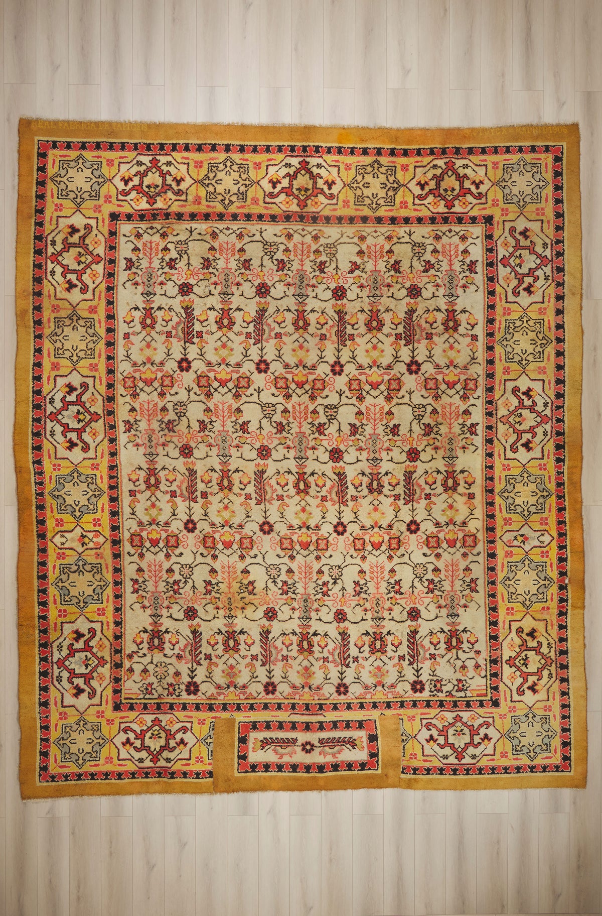 14 x 16 - Ivory Antique Romanian Transylvanian Rug - 79909