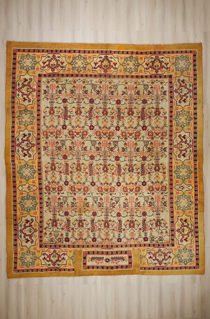 14 x 16 - Ivory Antique Romanian Transylvanian Rug - 79909