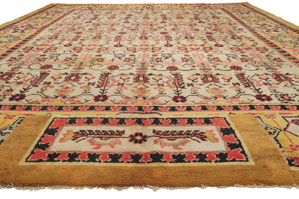 14 x 16 - Ivory Antique Romanian Transylvanian Rug - 79909