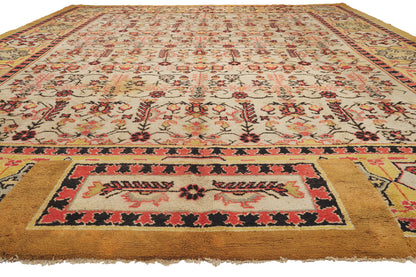 14 x 16 - Ivory Antique Romanian Transylvanian Rug - 79909
