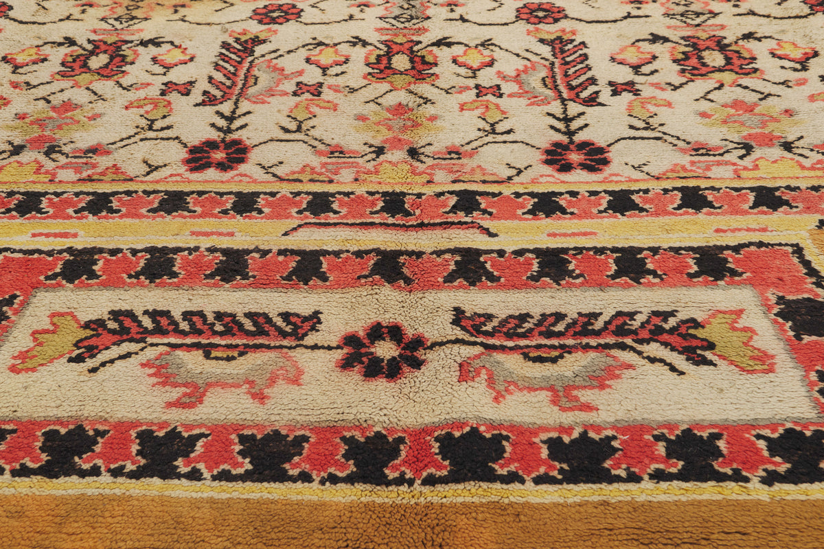 14 x 16 - Ivory Antique Romanian Transylvanian Rug - 79909