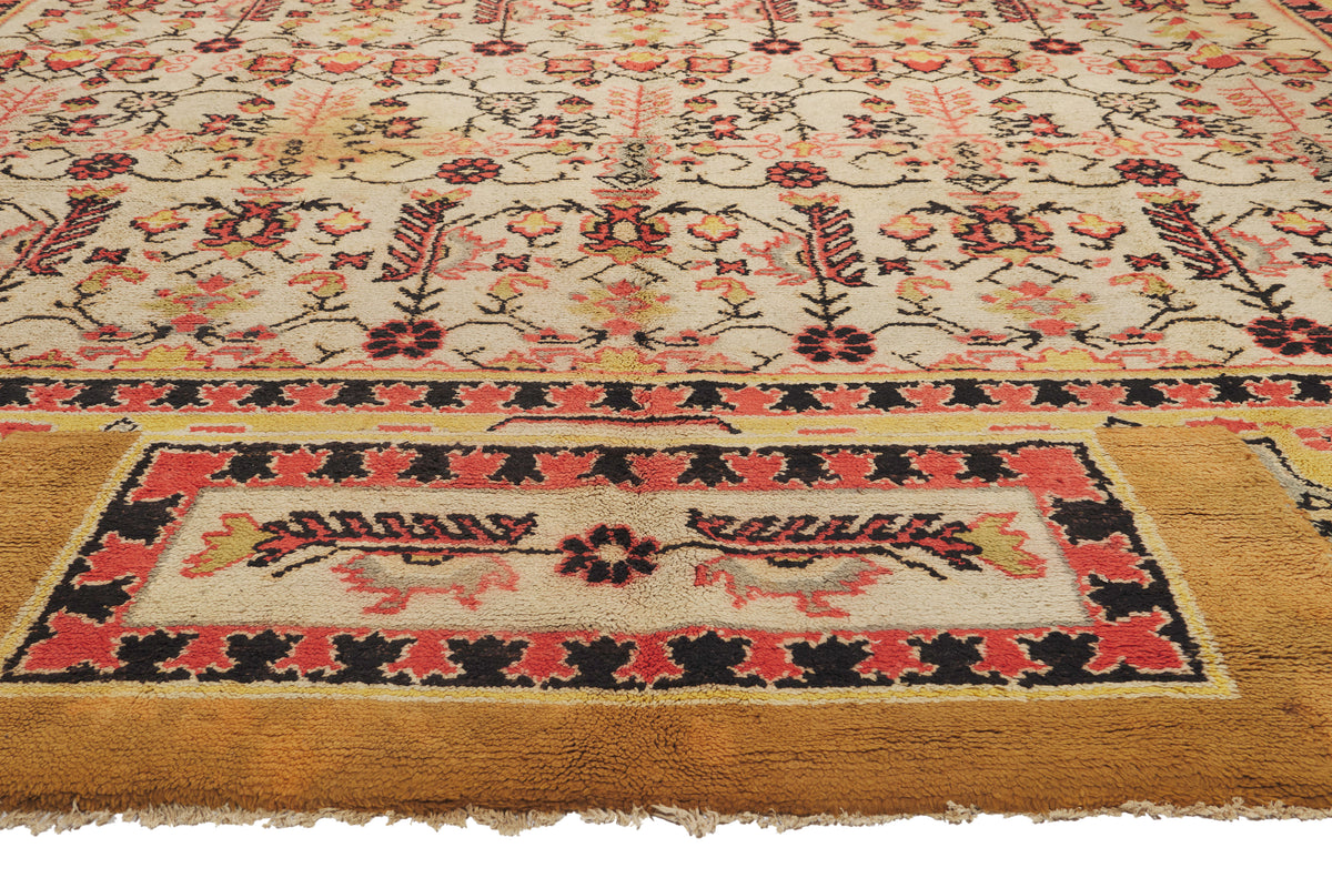 14 x 16 - Ivory Antique Romanian Transylvanian Rug - 79909