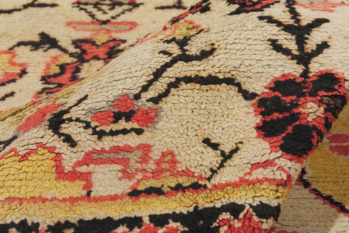 14 x 16 - Ivory Antique Romanian Transylvanian Rug - 79909