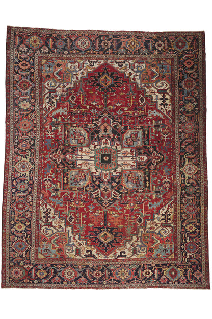 12 x 15 - Red Antique Persian Serapi Rug - 79910