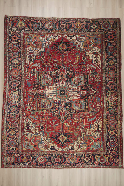 12 x 15 - Red Antique Persian Serapi Rug - 79910