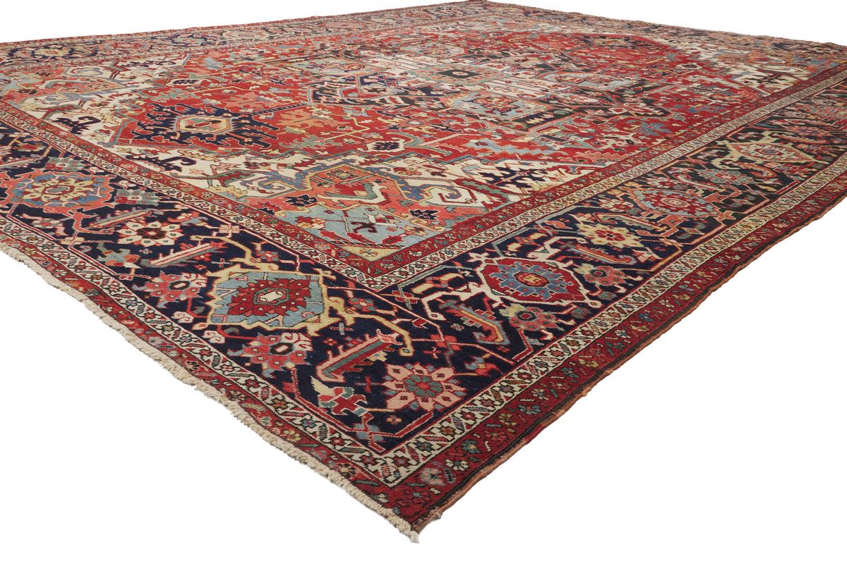 12 x 15 - Red Antique Persian Serapi Rug - 79910