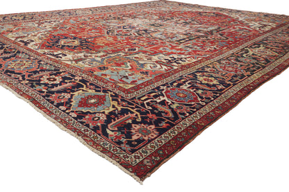 12 x 15 - Red Antique Persian Serapi Rug - 79910