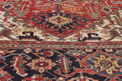 12 x 15 - Red Antique Persian Serapi Rug - 79910
