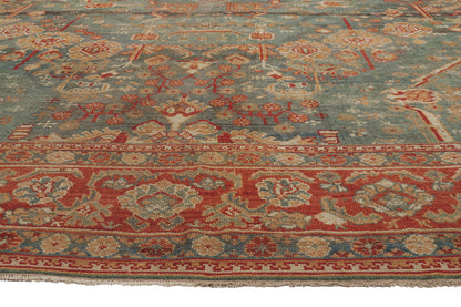 17 x 18 - Teal Antique Turkish Oushak Rug - 79911