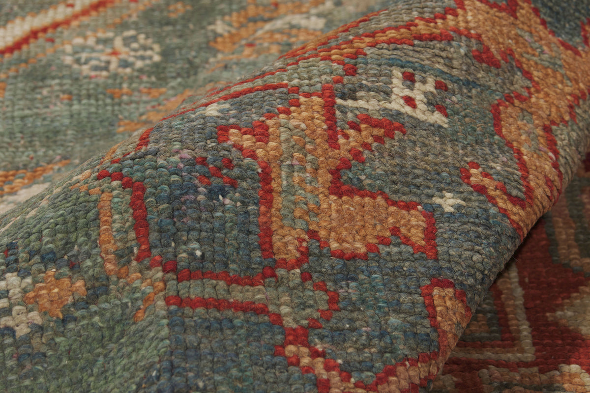 17 x 18 - Teal Antique Turkish Oushak Rug - 79911