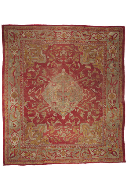 15 x 17 - Red Antique Turkish Oushak Rug - 79912