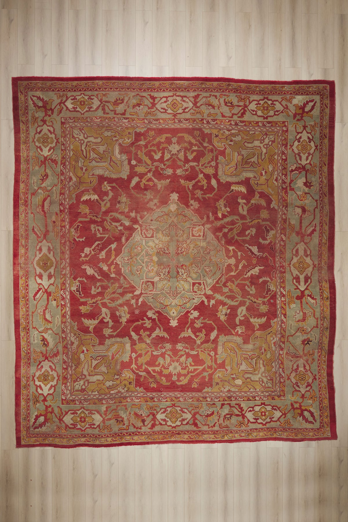 15 x 17 - Red Antique Turkish Oushak Rug - 79912