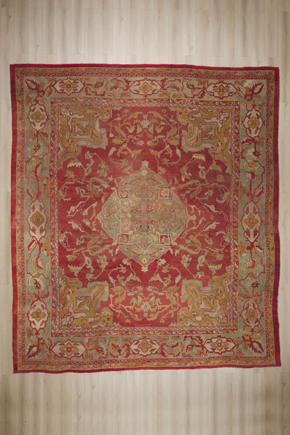 15 x 17 - Red Antique Turkish Oushak Rug - 79912
