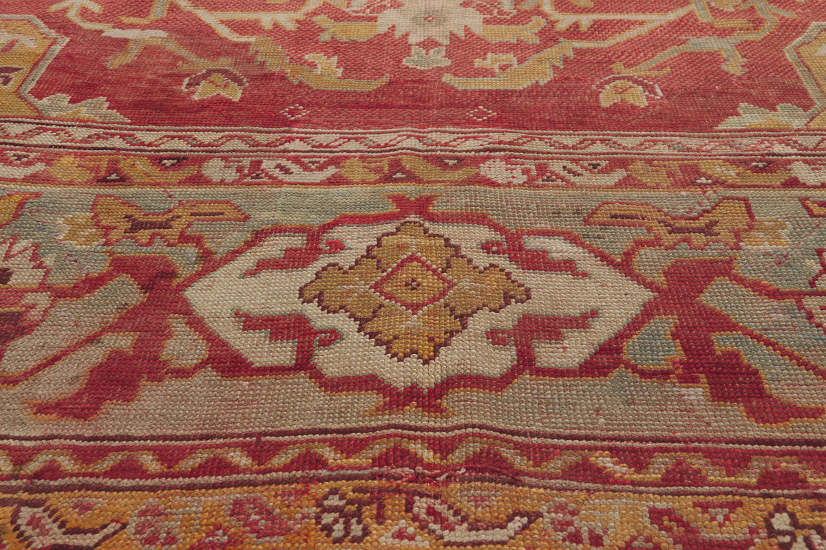 15 x 17 - Red Antique Turkish Oushak Rug - 79912