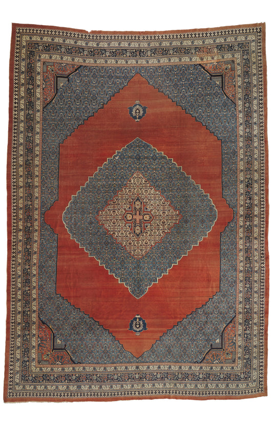 13 x 18 - Red Antique Persian Tabriz Rug - 79913