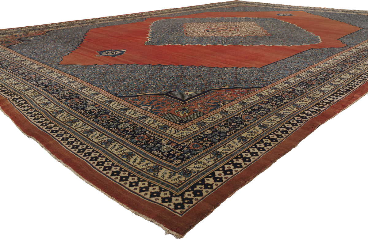 13 x 18 - Red Antique Persian Tabriz Rug - 79913