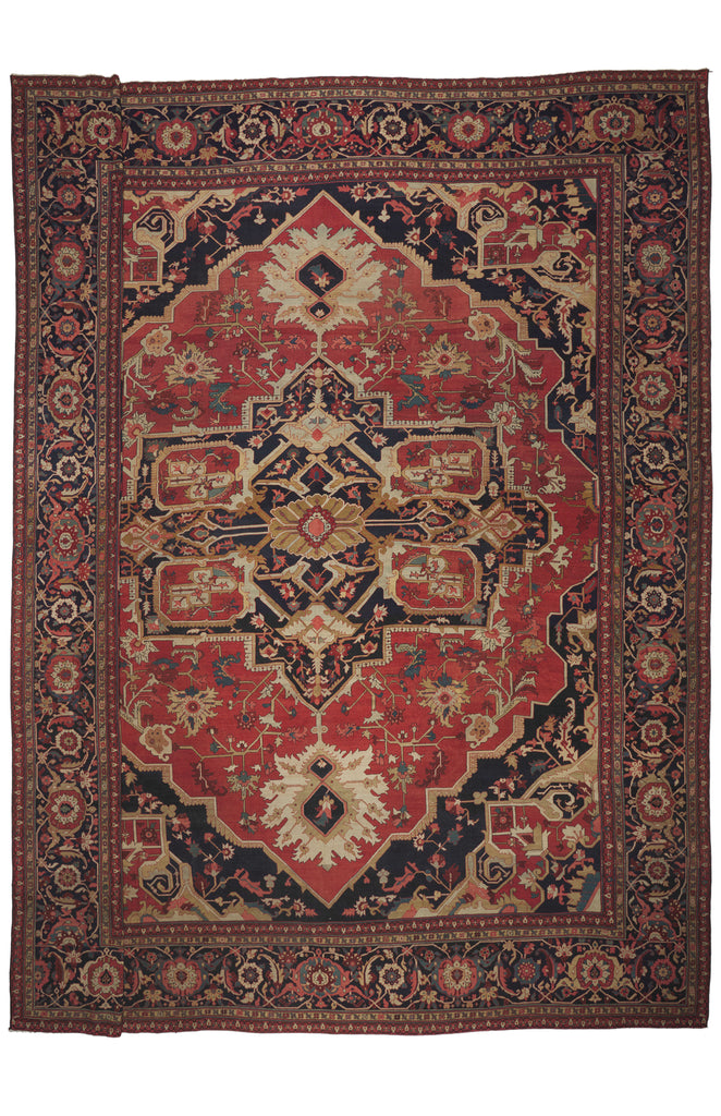 18 x 21 - Red Antique Persian Serapi Rug - 79914