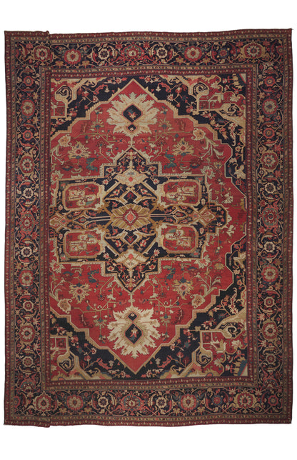 18 x 21 - Red Antique Persian Serapi Rug - 79914