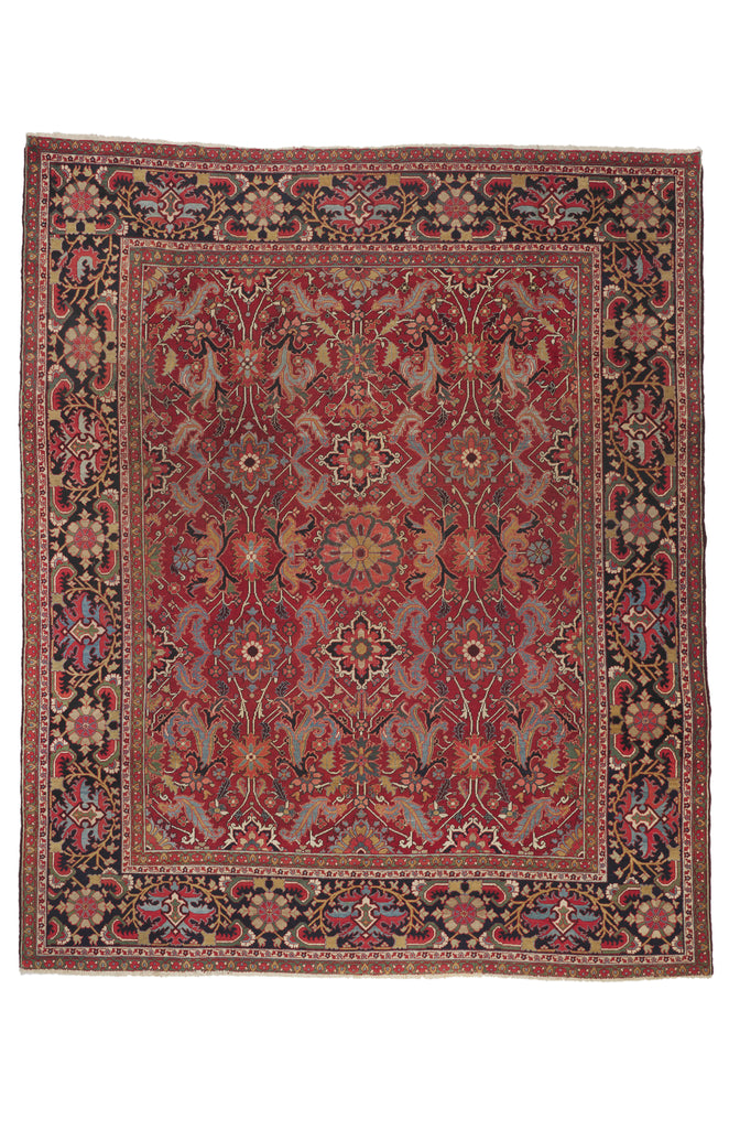 9 x 11 - Red Antique Persian Serapi Rug - 79917