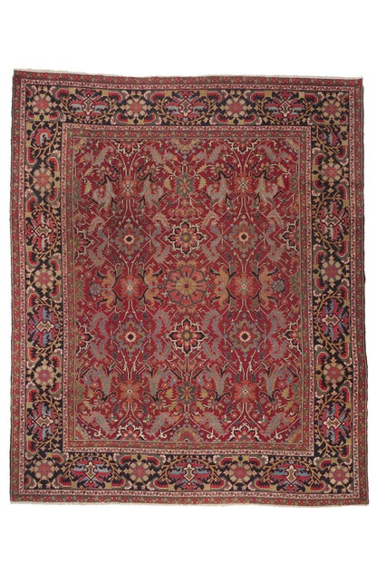 9 x 11 - Red Antique Persian Serapi Rug - 79917