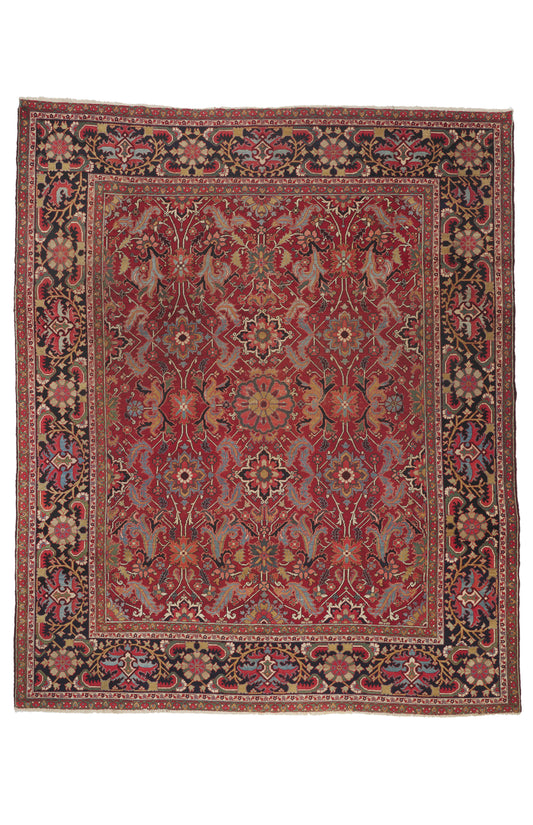 9 x 11 - Red Antique Persian Serapi Rug - 79917