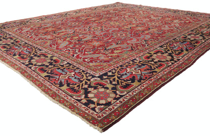 9 x 11 - Red Antique Persian Serapi Rug - 79917