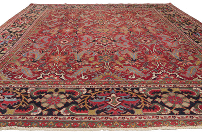 9 x 11 - Red Antique Persian Serapi Rug - 79917