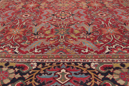 9 x 11 - Red Antique Persian Serapi Rug - 79917