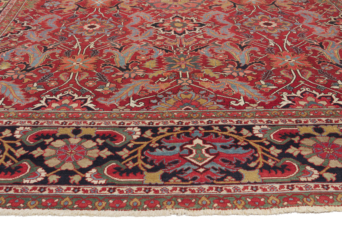 9 x 11 - Red Antique Persian Serapi Rug - 79917