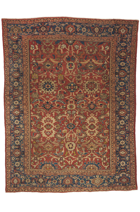 9 x 12 - Red Antique Persian Sultanabad Rug - 79920
