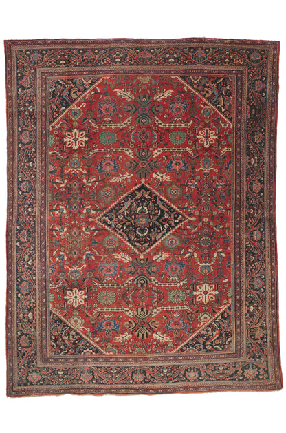 11 x 14 - Red Antique Persian Mahal Rug - 79921