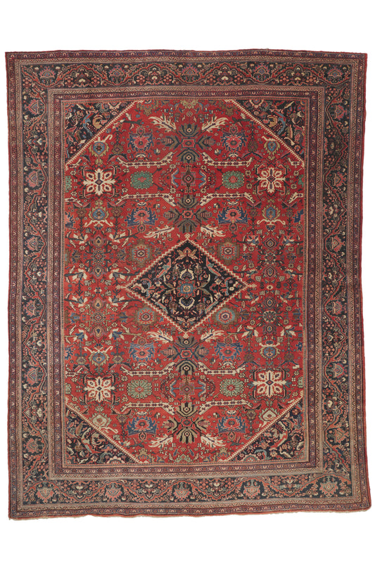 11 x 14 - Red Antique Persian Mahal Rug - 79921