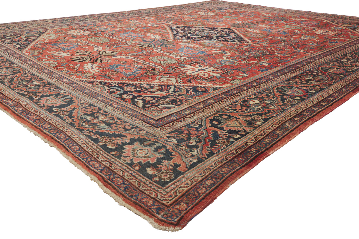 11 x 14 - Red Antique Persian Mahal Rug - 79921