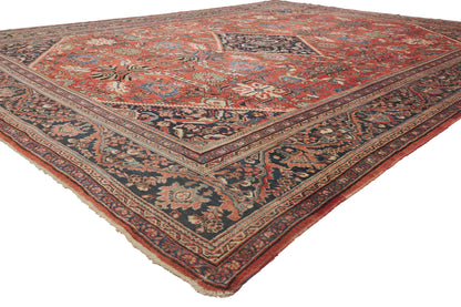 11 x 14 - Red Antique Persian Mahal Rug - 79921