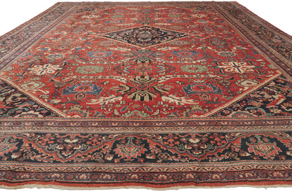 11 x 14 - Red Antique Persian Mahal Rug - 79921