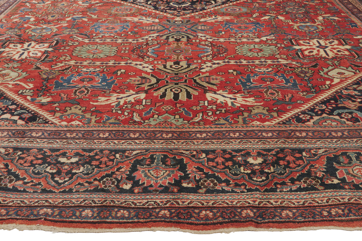 11 x 14 - Red Antique Persian Mahal Rug - 79921