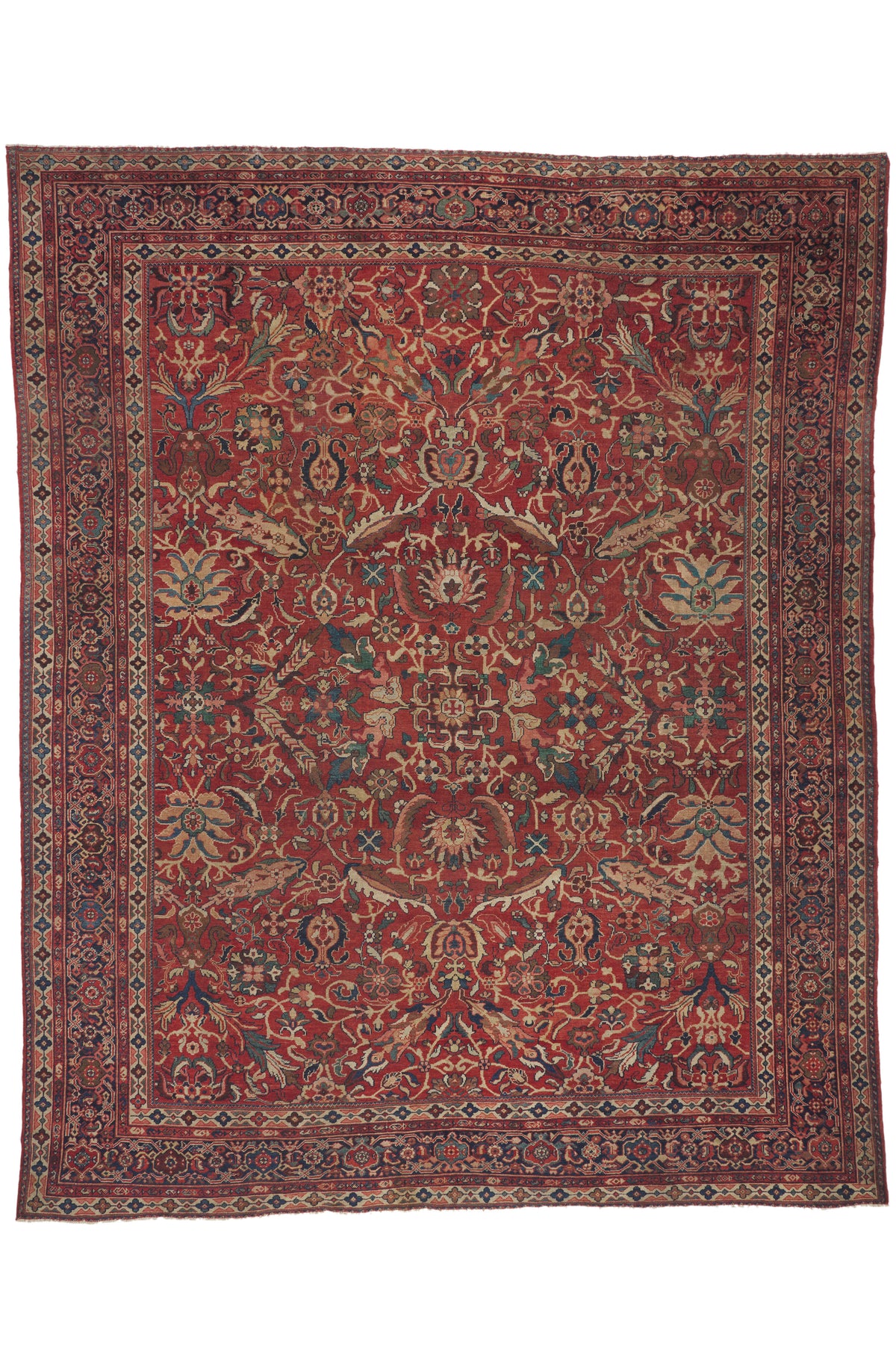 11 x 13 - Red Antique Persian Sultanabad Rug - 79922