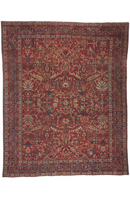 11 x 13 - Red Antique Persian Sultanabad Rug - 79922