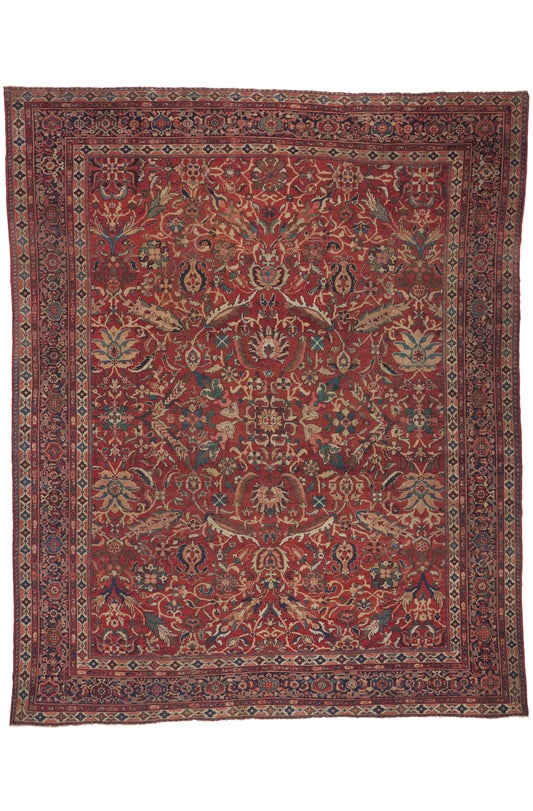 11 x 13 - Red Antique Persian Sultanabad Rug - 79922