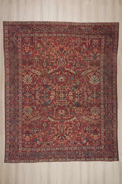 11 x 13 - Red Antique Persian Sultanabad Rug - 79922